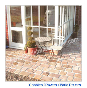 Cobbles of the size 20 X 20 X 3-5 cms